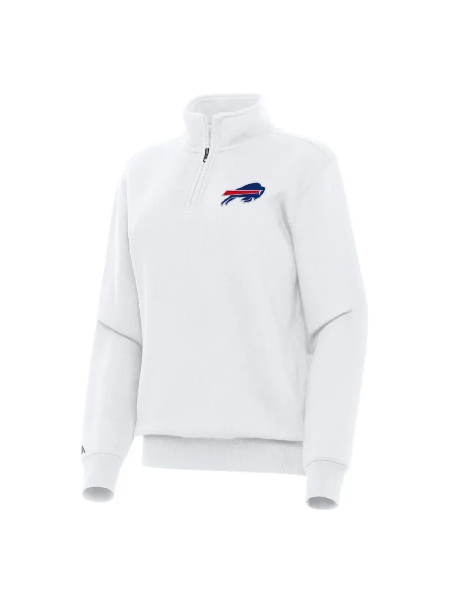 Antigua Женская белая футболка с застежкой-молнией в стиле команды Buffalo Bills Victory — изображение 1 из 1, белый