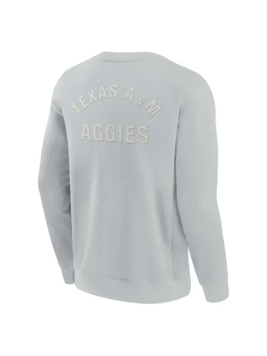 Fanatics Signature Мужская и женская серая супермягкая толстовка с круглым вырезом Texas A&M Aggies — изображение 3 из 3