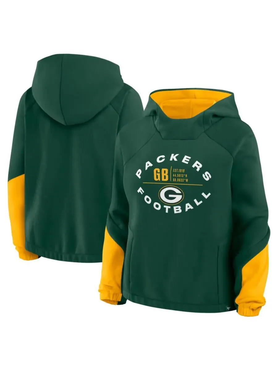 Fanatics Женская зеленая толстовка с капюшоном Green Bay Packers Oversized Redzone Bubble Screen — изображение 1 из 3