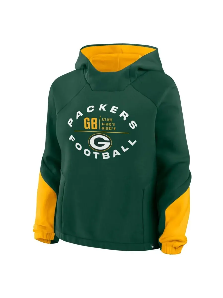 Fanatics Женская зеленая толстовка с капюшоном Green Bay Packers Oversized Redzone Bubble Screen — изображение 2 из 3