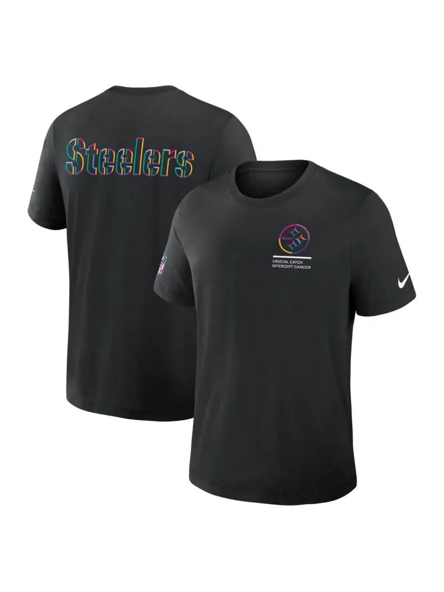 Nike Мужская черная футболка Pittsburgh Steelers Tall 2025 NFL Crucial Catch Tri-Blend Dri-FIT — изображение 1 из 3, черный