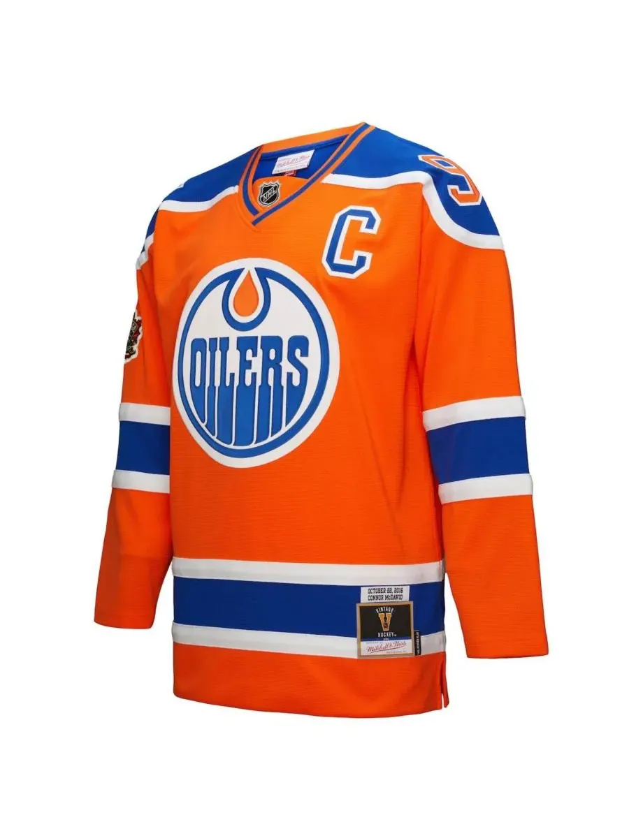 Mitchell & Ness Мужская оранжевая майка Коннора Макдэвида из команды «Эдмонтон Ойлерз» для игры в — изображение 2 из 3