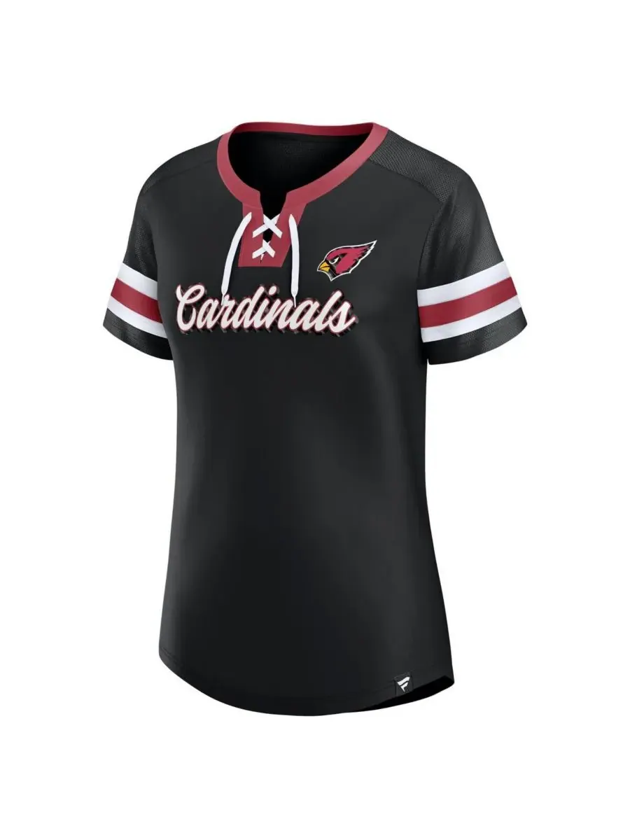 Fanatics Женская черная футболка Arizona Cardinals с оригинальной шнуровкой — изображение 3 из 3, черный
