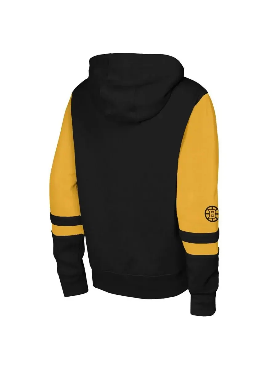 Outerstuff Большая толстовка на молнии черного цвета с надписью "Boston Bruins Face Off" для — изображение 3 из 3, черный