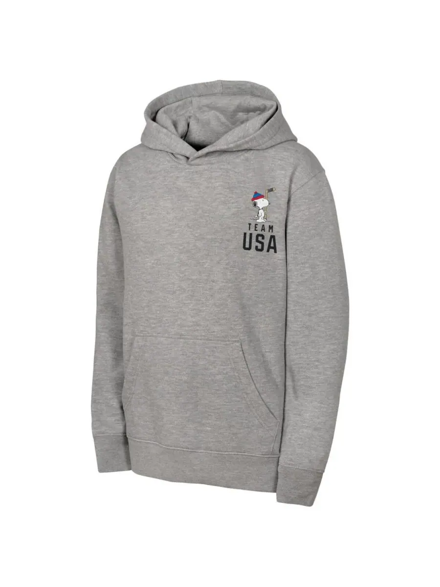 Outerstuff Толстовка Big Boys and Girls Heather Gray Team USA x Peanuts Spirit Hoodie — изображение 2 из 3, серый