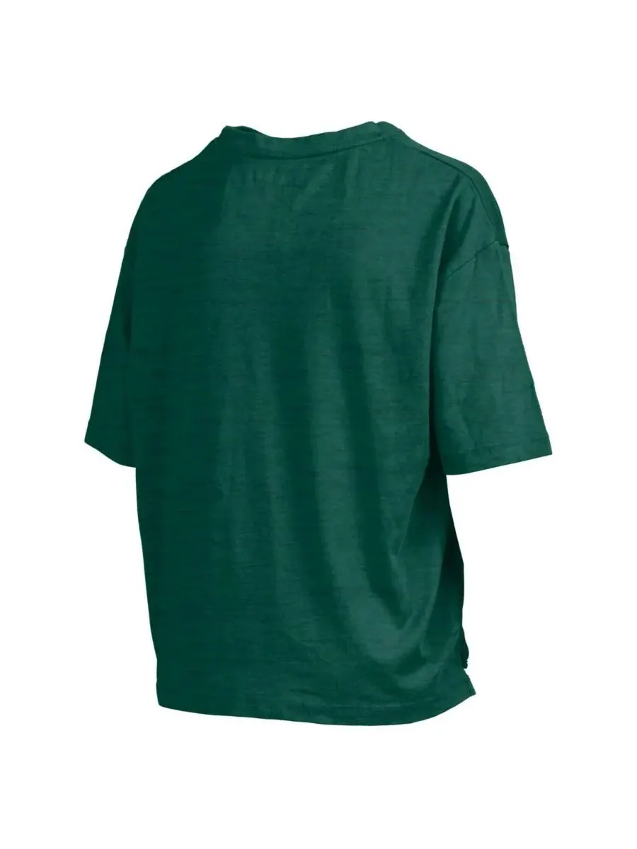 Pressbox Женская зеленая футболка Michigan State Spartans Nelson Arch Over Logo Waist Length — изображение 2 из 3, зеленый