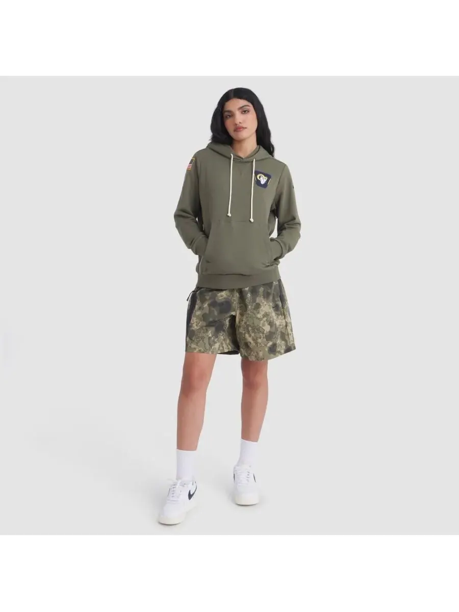 Nike Женская толстовка оливкового цвета Los Angeles Rams 2025 Salute to Service Sideline Standard — изображение 3 из 3
