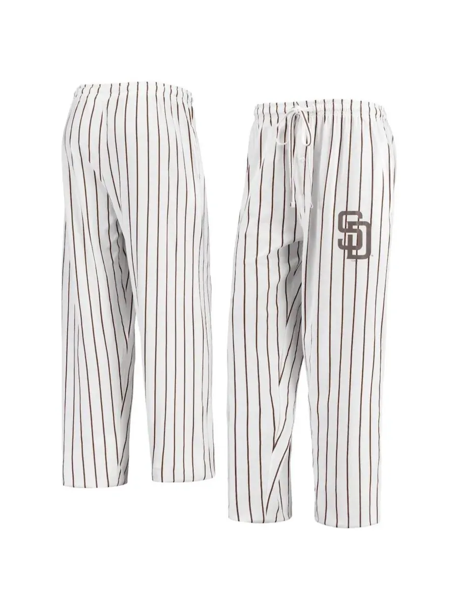 Concepts Sport Мужские белые брюки San Diego Padres Vigor в полоску — изображение 1 из 3, белый