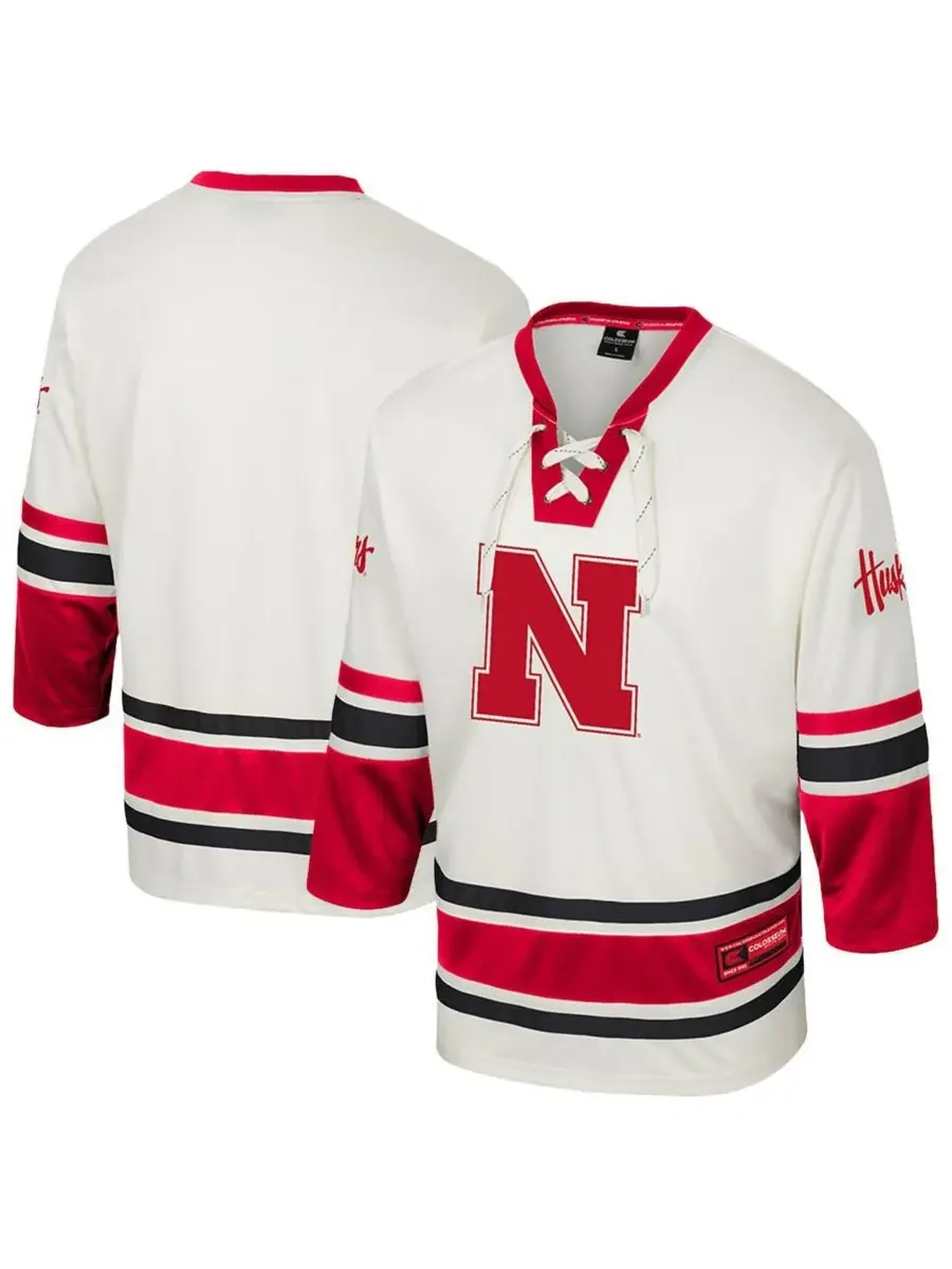 Colosseum Мужская кремовая хоккейная майка Nebraska Huskers Puck Proud Fashion — изображение 1 из 3, бежевый