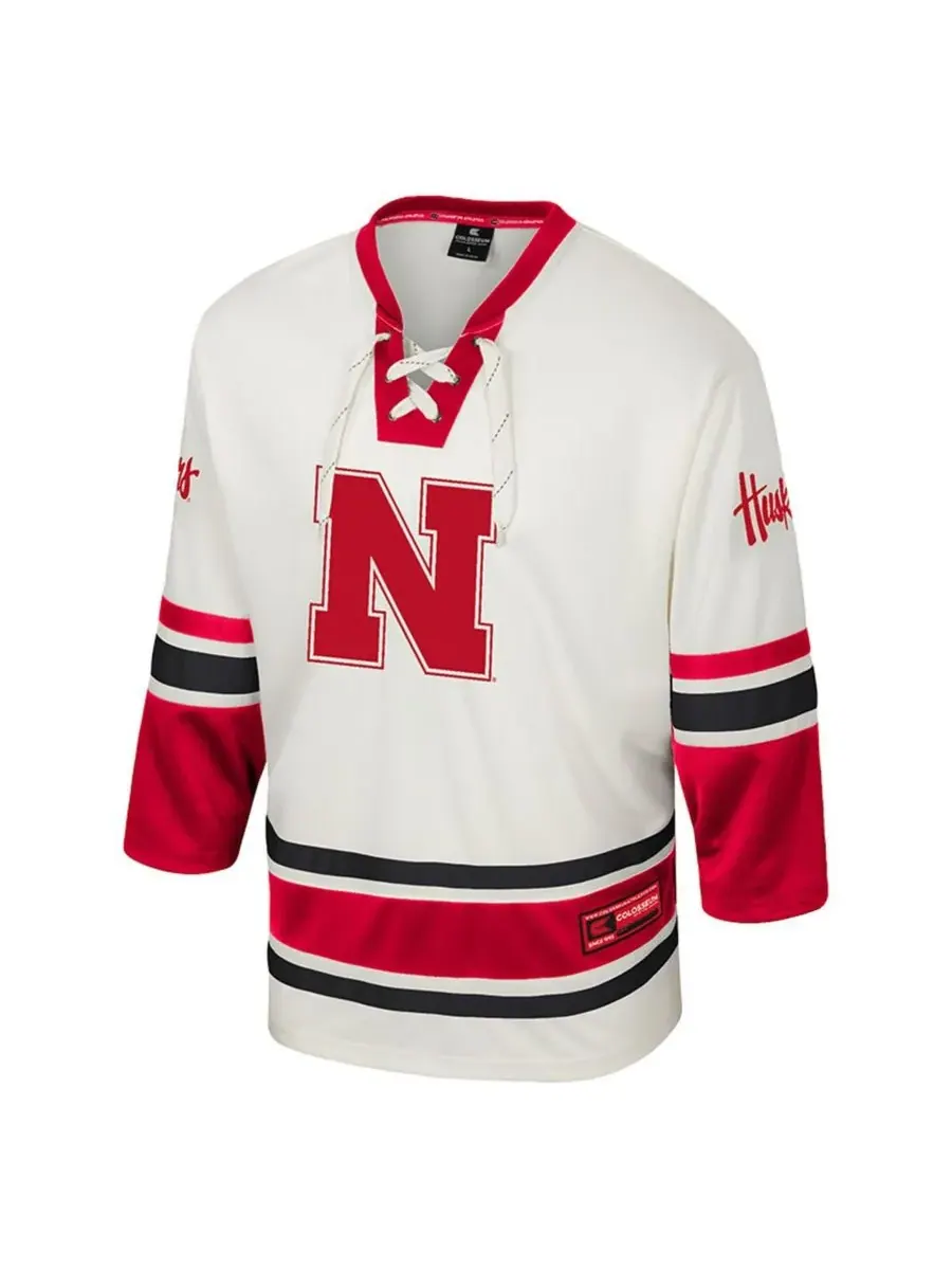 Colosseum Мужская кремовая хоккейная майка Nebraska Huskers Puck Proud Fashion — изображение 2 из 3, бежевый