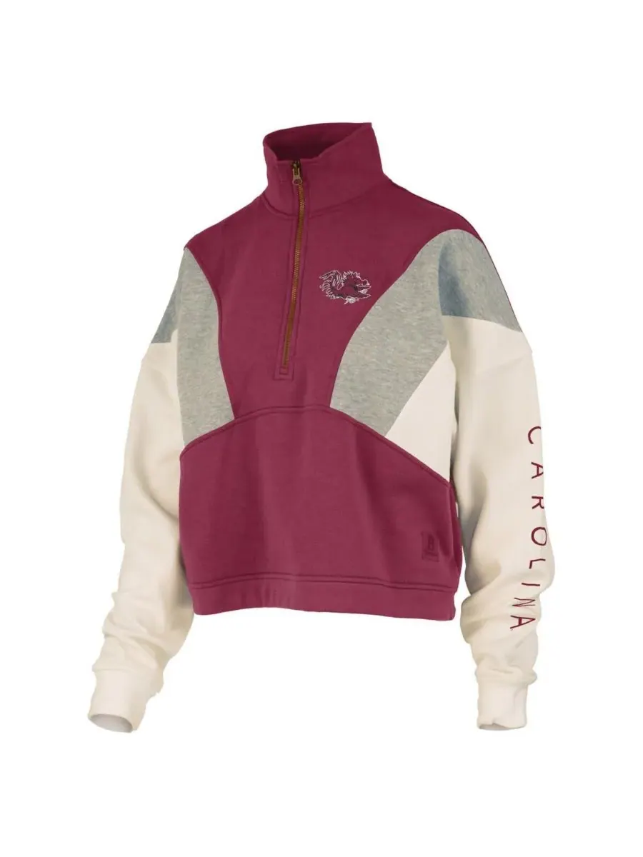 Женская толстовка Garnet South Carolina Gamecocks Ferrara с цветными блоками и застежкой-молнией до — изображение 3 из 3