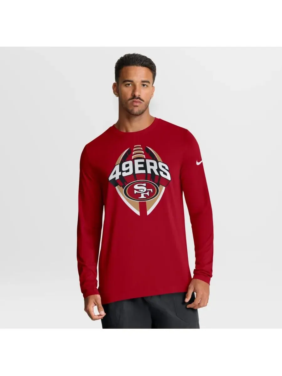 Мужская алая футболка с длинным рукавом San Francisco 49ers Primetime Legend Icon Performance Nike — изображение 1 из 3, алый
