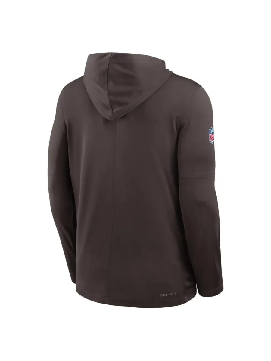 Nike Мужская коричневая толстовка с длинными рукавами Cleveland Browns Sideline Pure Fury — изображение 5 из 5, коричневый