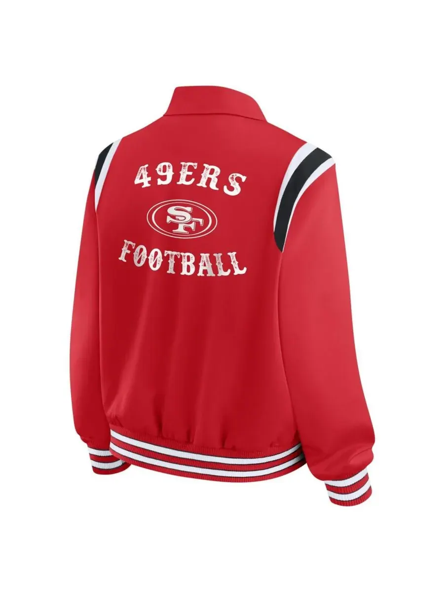 WEAR by Erin Andrews Женская легкая куртка-бомбер цвета алого с логотипом San Francisco 49ers — изображение 2 из 3, алый