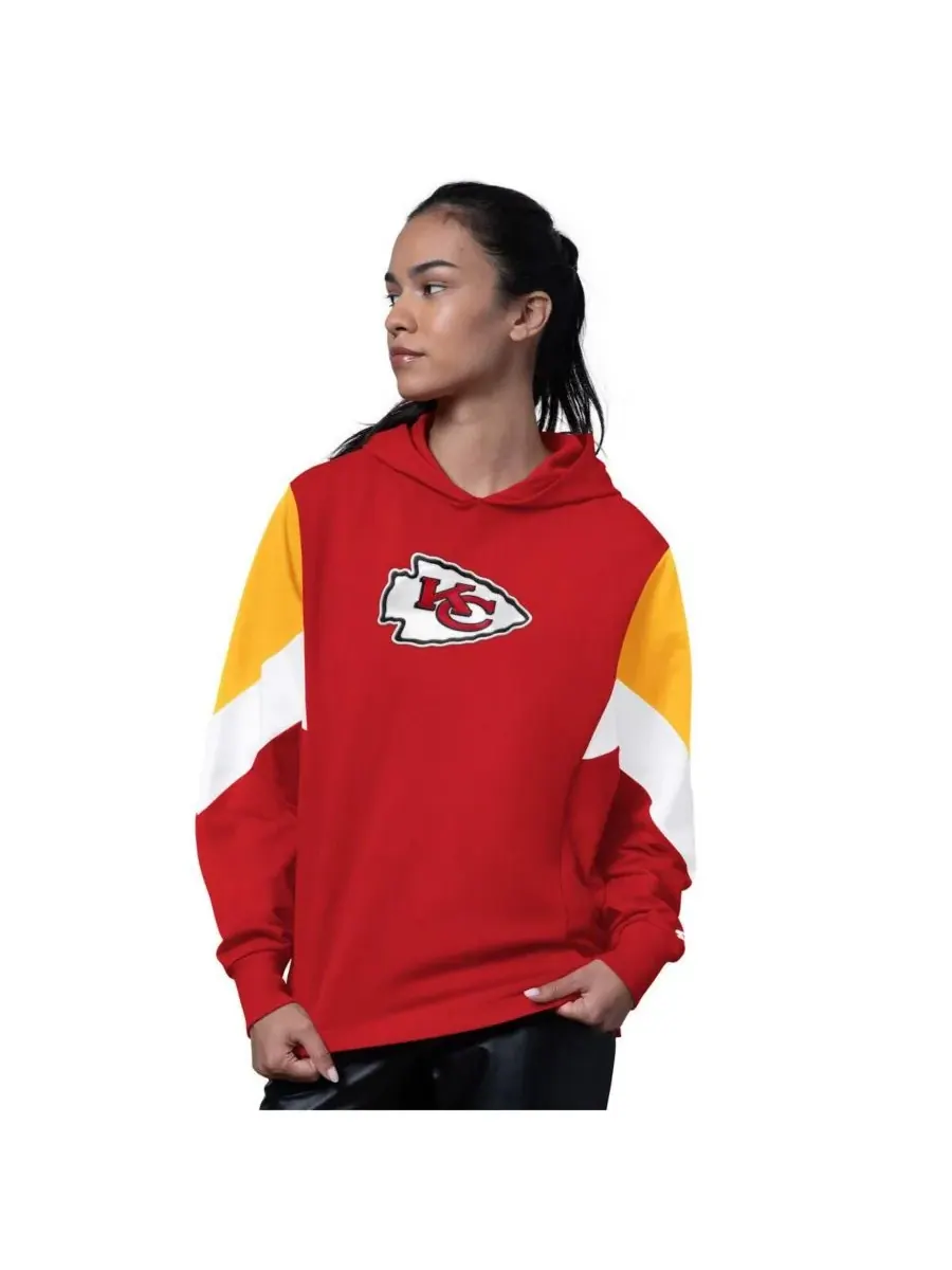 Starter Женская красная толстовка с капюшоном Kansas City Chiefs для тренировочных игр — изображение 1 из 2