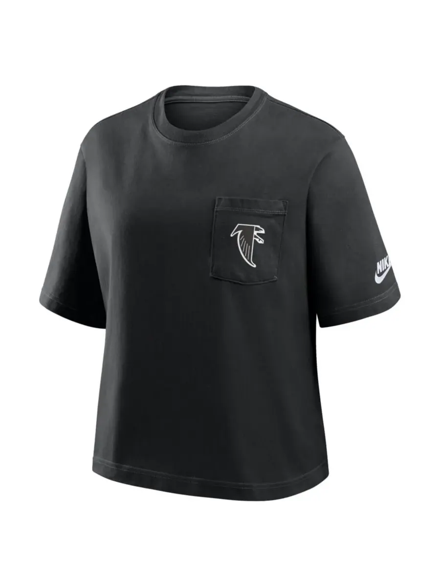 Nike Женская черная футболка Atlanta Falcons Rewind Pocket Boxy — изображение 2 из 2, черный