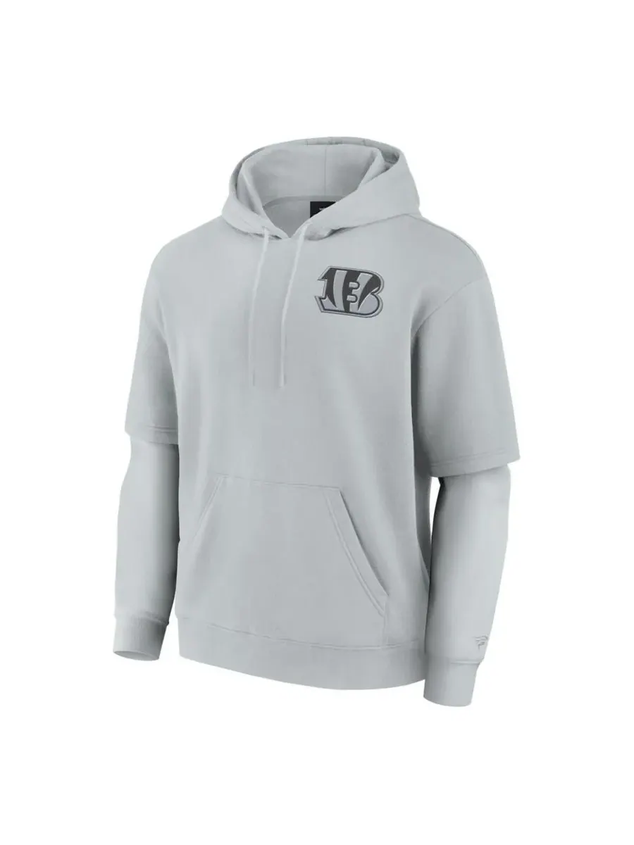 Fanatics Мужская и женская серая толстовка с капюшоном Cincinnati Bengals Sleek Elements — изображение 2 из 3, серый
