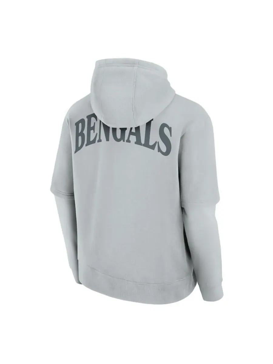 Fanatics Мужская и женская серая толстовка с капюшоном Cincinnati Bengals Sleek Elements — изображение 3 из 3, серый