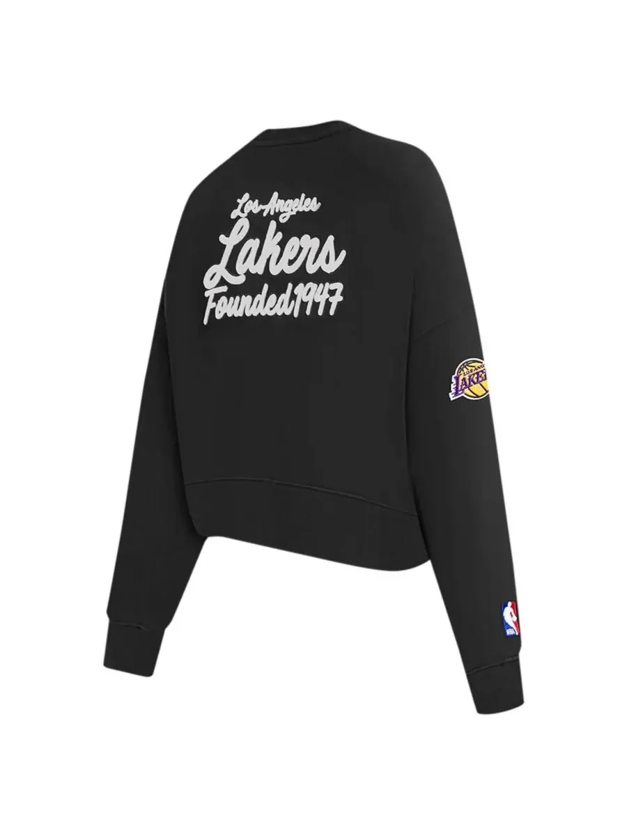 Pro Standard Женская черная укороченная толстовка Los Angeles Lakers Paint The City — изображение 3 из 5, черный