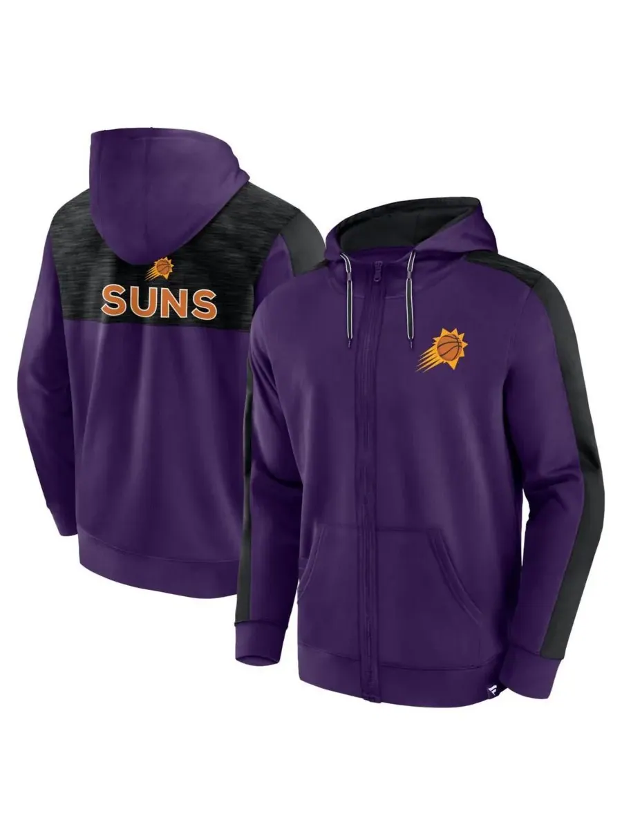Fanatics Мужская фиолетовая толстовка на молнии Phoenix Suns Rainbow Shot — изображение 1 из 3, фиолетовый
