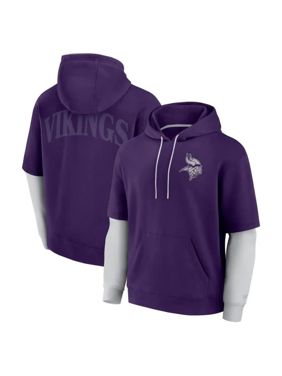Fanatics Мужская и женская фиолетовая толстовка с капюшоном Minnesota Vikings Sleek Elements — изображение 1 из 5, фиолетовый
