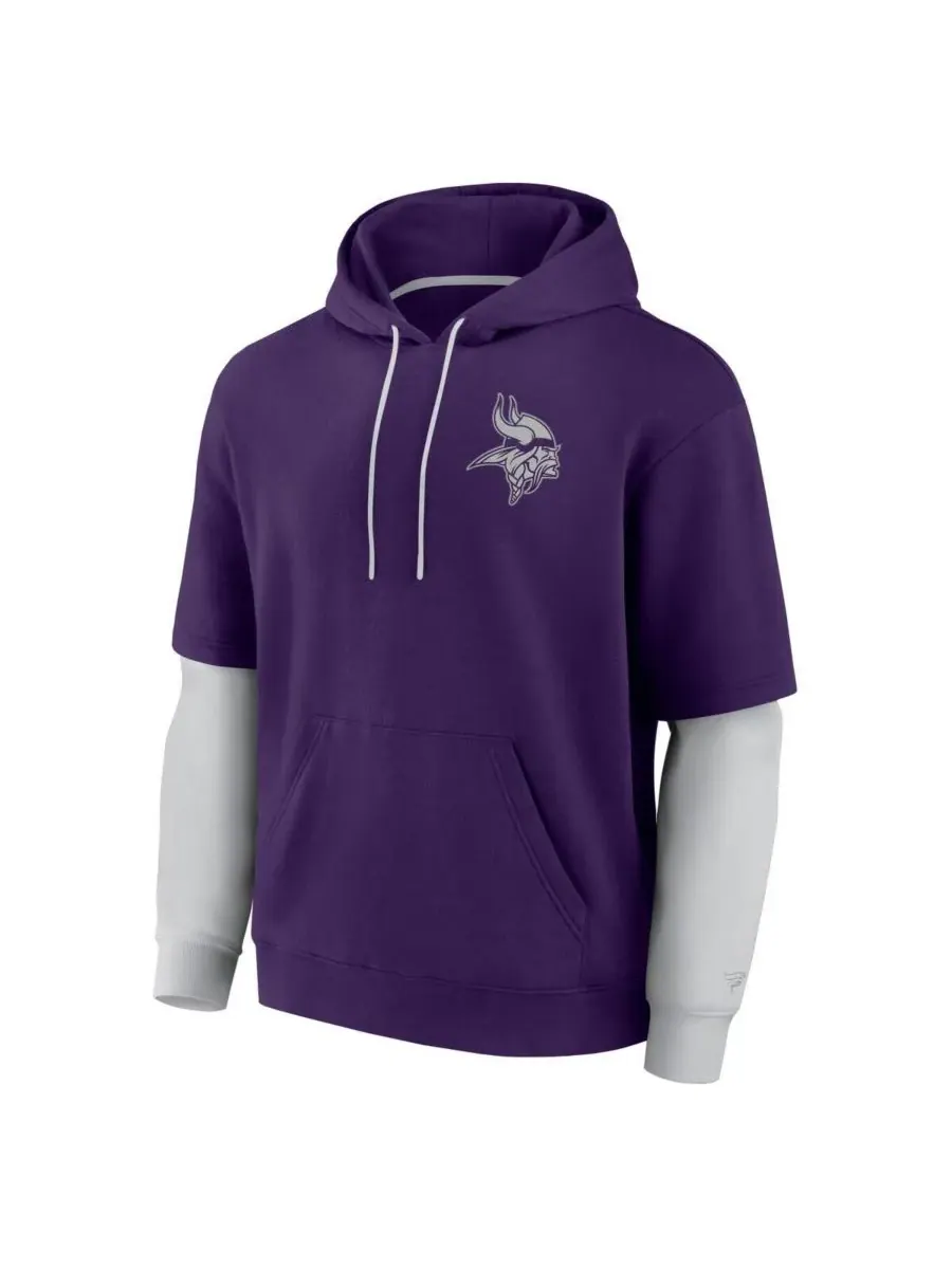 Fanatics Мужская и женская фиолетовая толстовка с капюшоном Minnesota Vikings Sleek Elements — изображение 2 из 5, фиолетовый