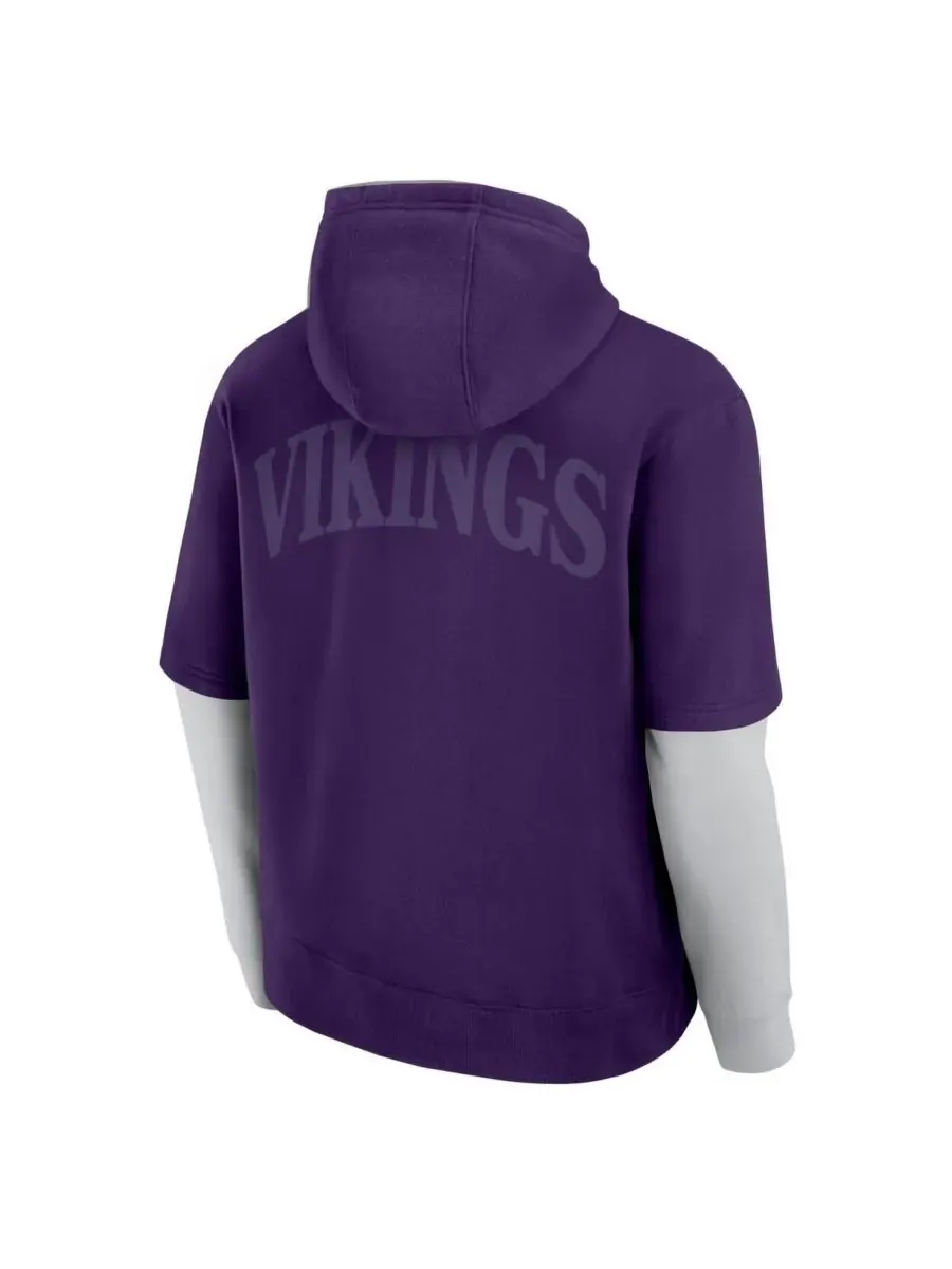 Fanatics Мужская и женская фиолетовая толстовка с капюшоном Minnesota Vikings Sleek Elements — изображение 3 из 5, фиолетовый