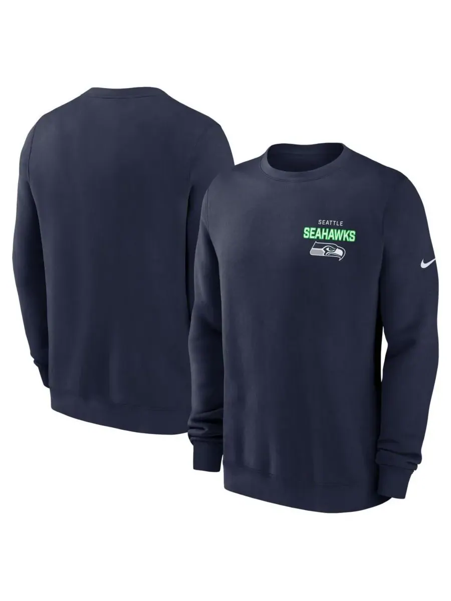 Nike Мужская флисовая толстовка College Navy Seattle Seahawks Primetime Club — изображение 1 из 3, темно-синий