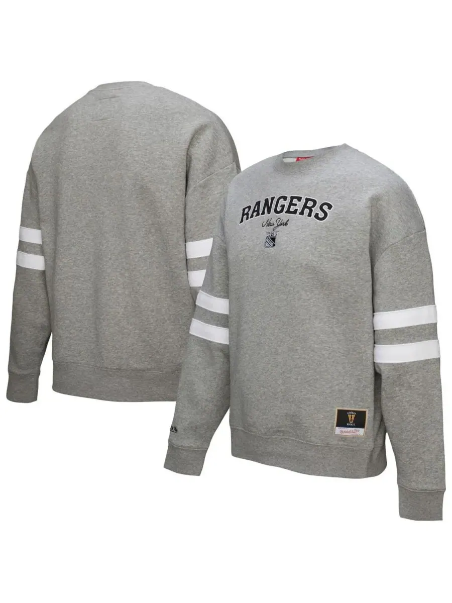 Mitchell & Ness Женская легкая толстовка с логотипом New York Rangers серого меланжевого цвета — изображение 1 из 3, серый