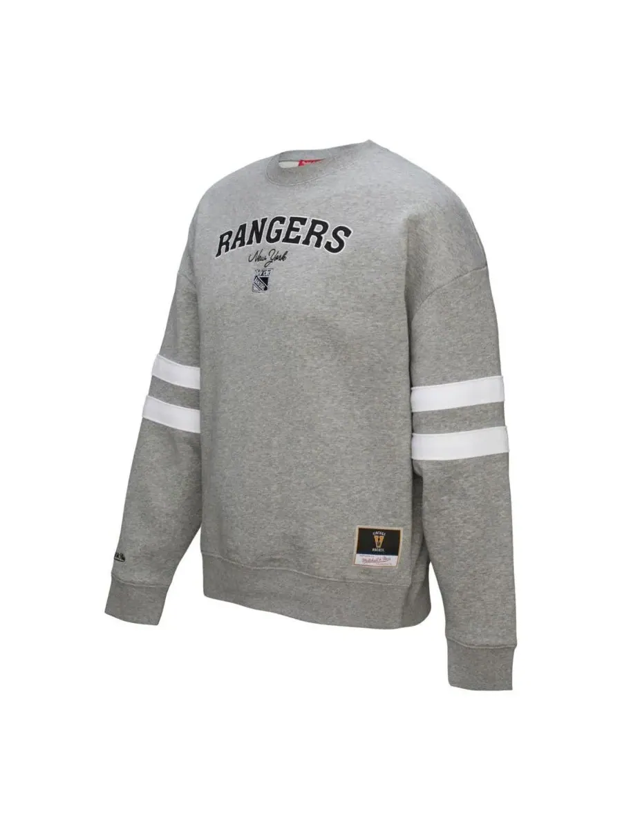 Mitchell & Ness Женская легкая толстовка с логотипом New York Rangers серого меланжевого цвета — изображение 2 из 3, серый
