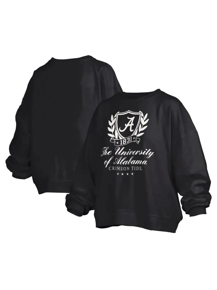 Pressbox Женская черная толстовка-пуловер Alabama Crimson Tide Big Aug Script Janice Oversized — изображение 1 из 3, черный