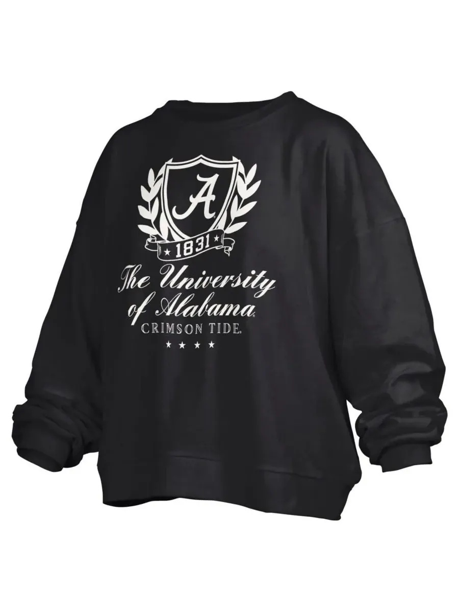 Pressbox Женская черная толстовка-пуловер Alabama Crimson Tide Big Aug Script Janice Oversized — изображение 3 из 3, черный