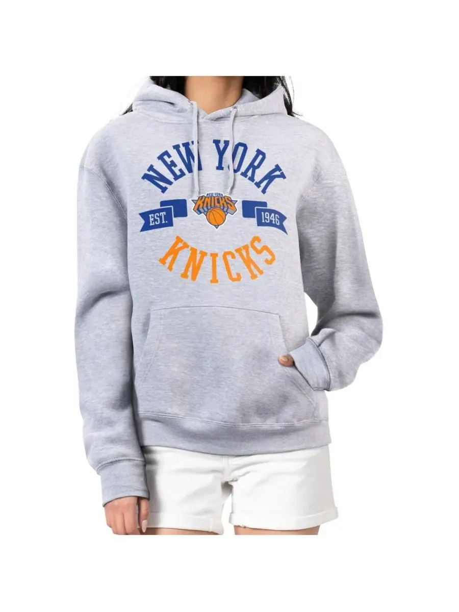 G-III 4Her by Carl Banks Женская толстовка с капюшоном серого цвета с символикой New York Knicks — изображение 1 из 3, серый