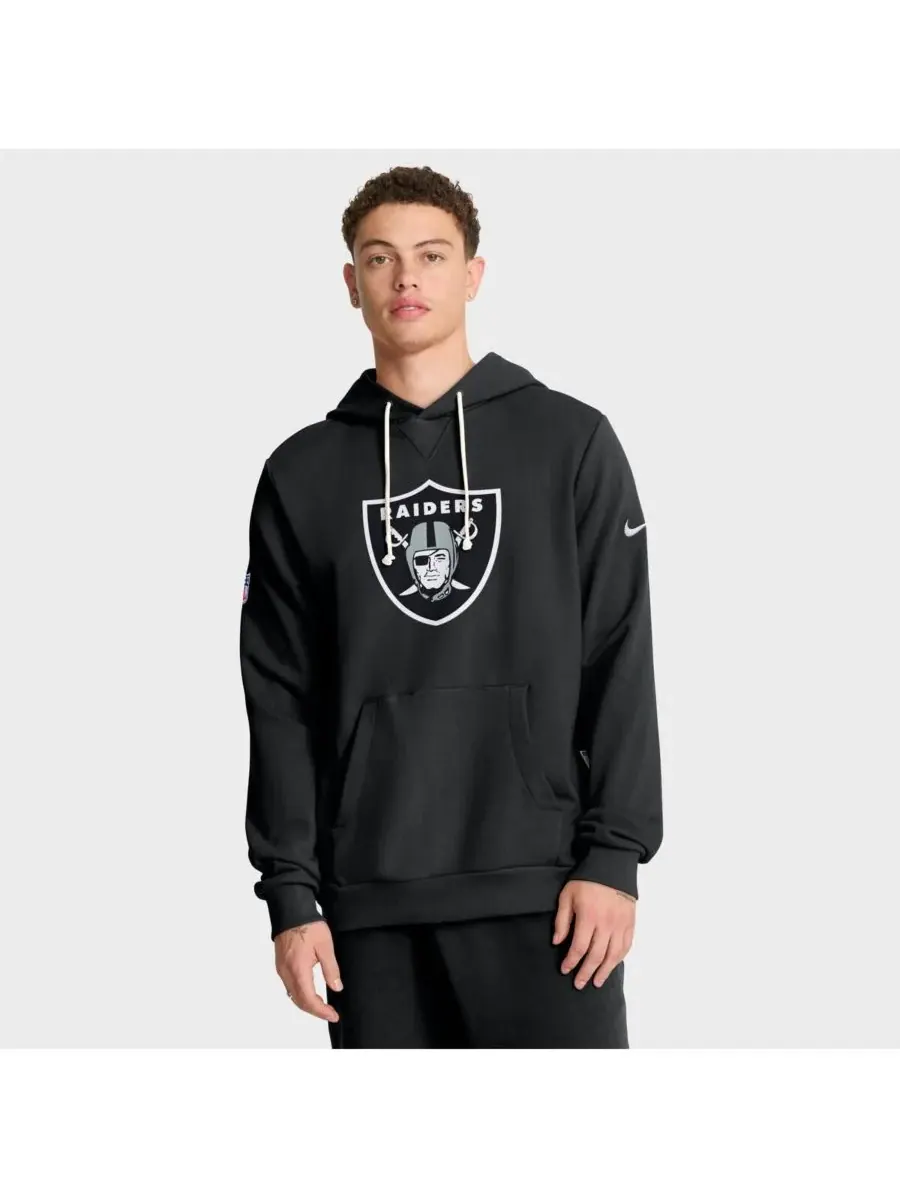 Nike Мужская черная толстовка Las Vegas Raiders Sideline Standard Issue Initial Home Dri-FIT — изображение 1 из 3, черный