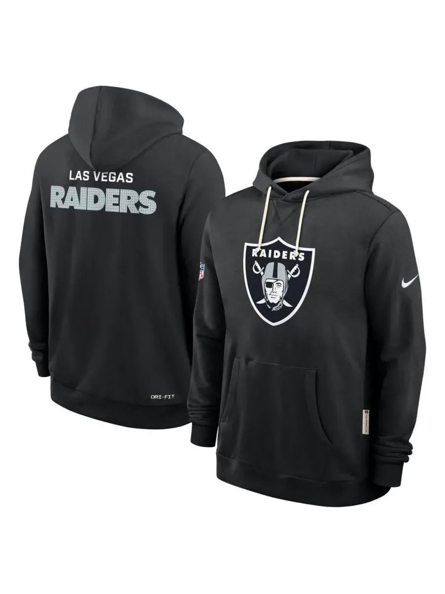 Nike Мужская черная толстовка Las Vegas Raiders Sideline Standard Issue Initial Home Dri-FIT — изображение 3 из 3, черный