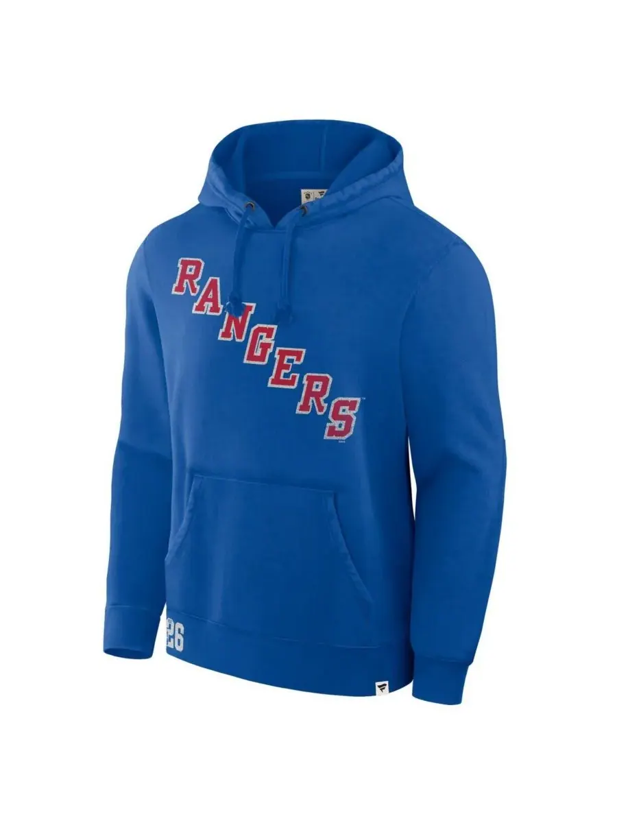 Мужская флисовая толстовка с капюшоном Royal New York Rangers из коллекции Decades Collection — изображение 1 из 2