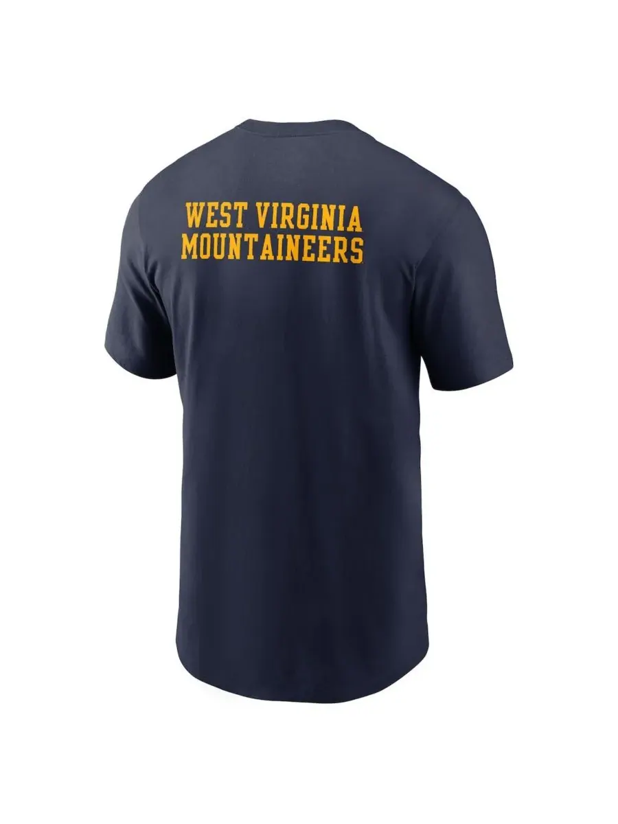 Nike Мужская темно-синяя футболка West Virginia Mountaineers 2-Hit Stacked — изображение 3 из 3, темно-синий