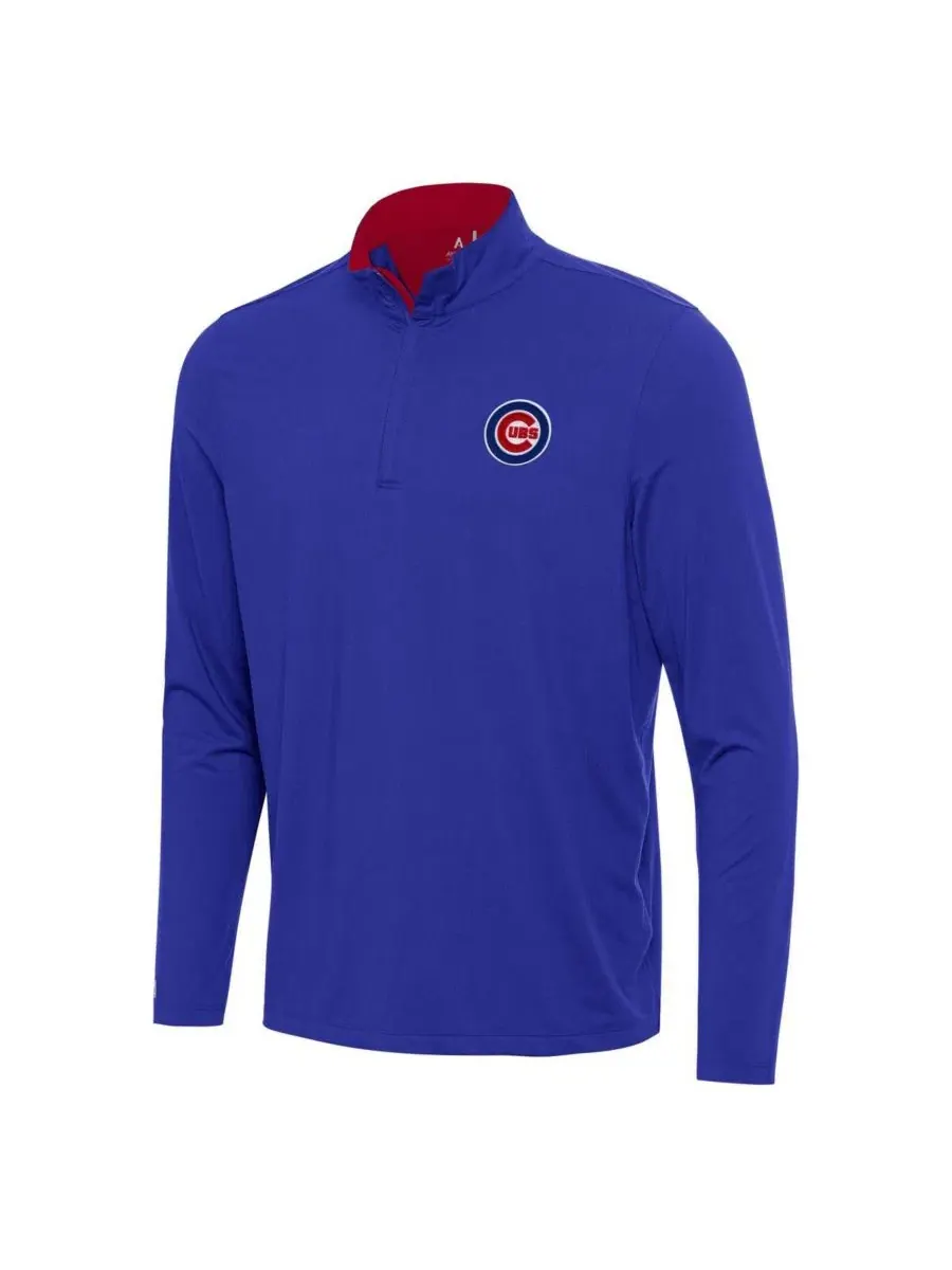 Мужская футболка Royal Chicago Cubs Content Quarter-Zip Antigua — изображение 2 из 3, королевский