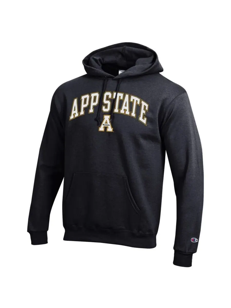 Мужская черная толстовка с капюшоном Appalachian State Mountaineers с логотипом в виде арки Champion — изображение 2 из 3