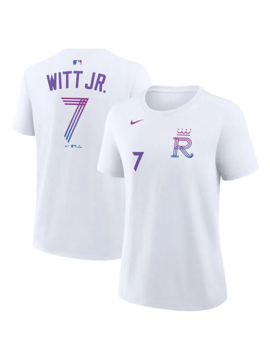 Женская белая футболка Bobby Witt Jr. White Kansas City Royals 2026 City Connect с именем и номером — изображение 1 из 3