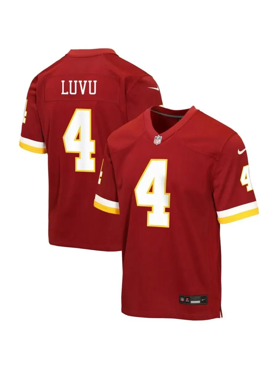 Большая футболка для мальчиков и девочек Frankie Luvu Burgundy Washington Commanders Game Jersey — изображение 1 из 3