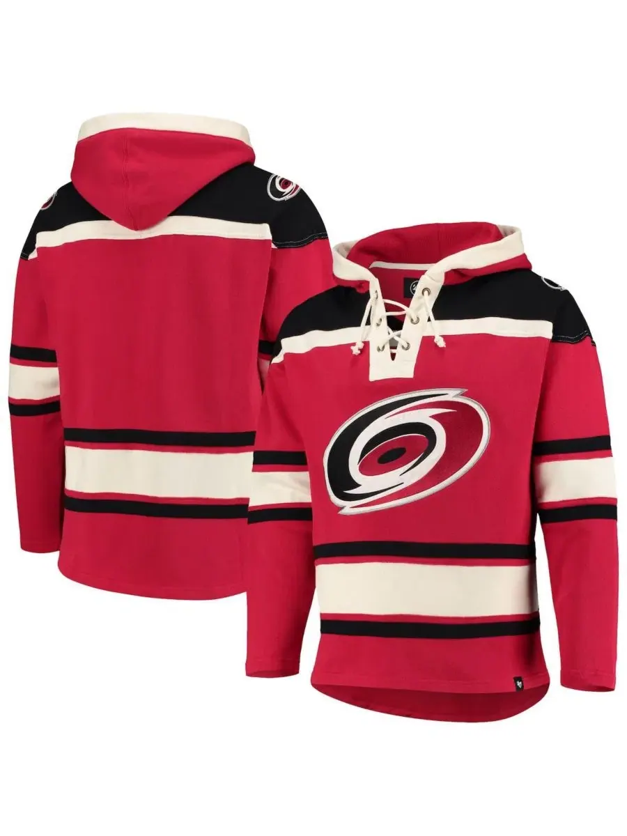 Мужская красная толстовка с капюшоном Carolina Hurricanes Superior Lacer Pullover Hoodie 47 Brand — изображение 1 из 2