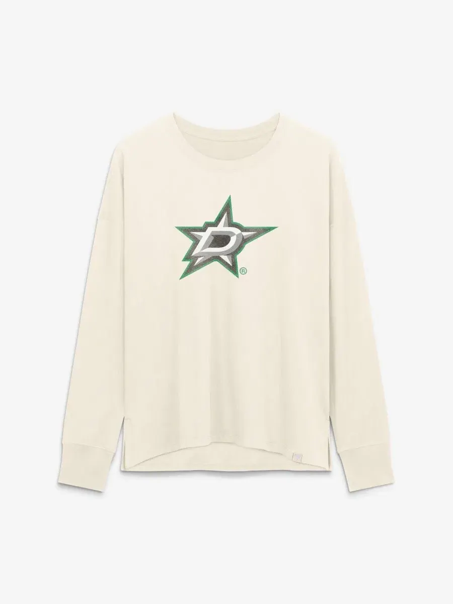 Женская футболка с длинным рукавом с принтом Dallas Stars Distressed Logo Fanatics — изображение 1 из 4, бежевый