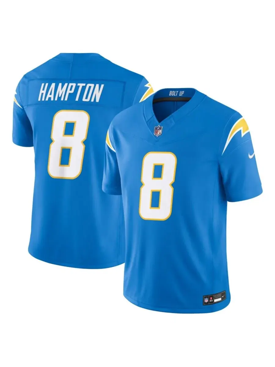 Мужская футболка Nike с длинным рукавом Omarion Hampton Powder Blue Los Angeles Chargers Vapor — изображение 1 из 3, синий