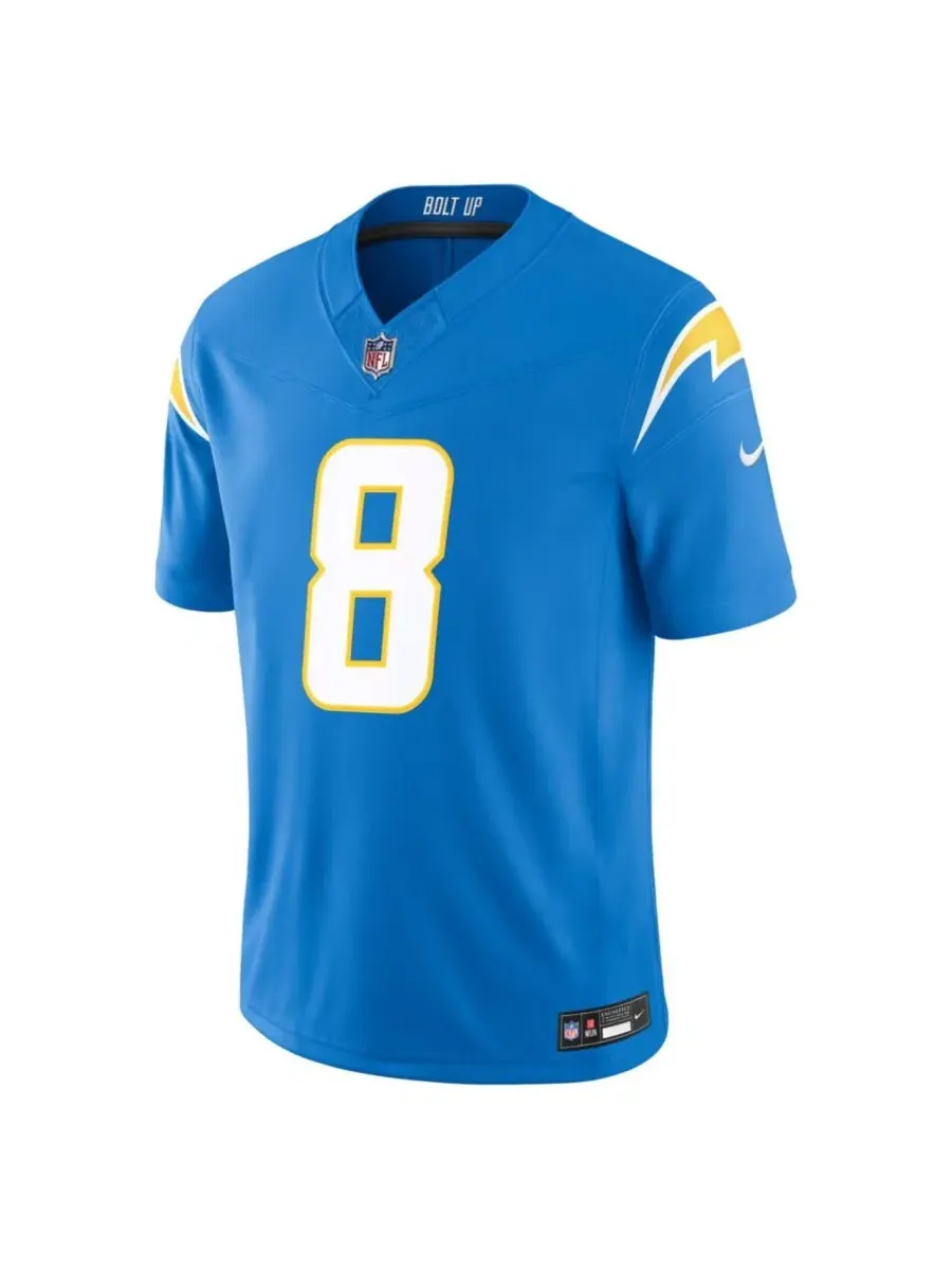 Мужская футболка Nike с длинным рукавом Omarion Hampton Powder Blue Los Angeles Chargers Vapor — изображение 2 из 3, синий