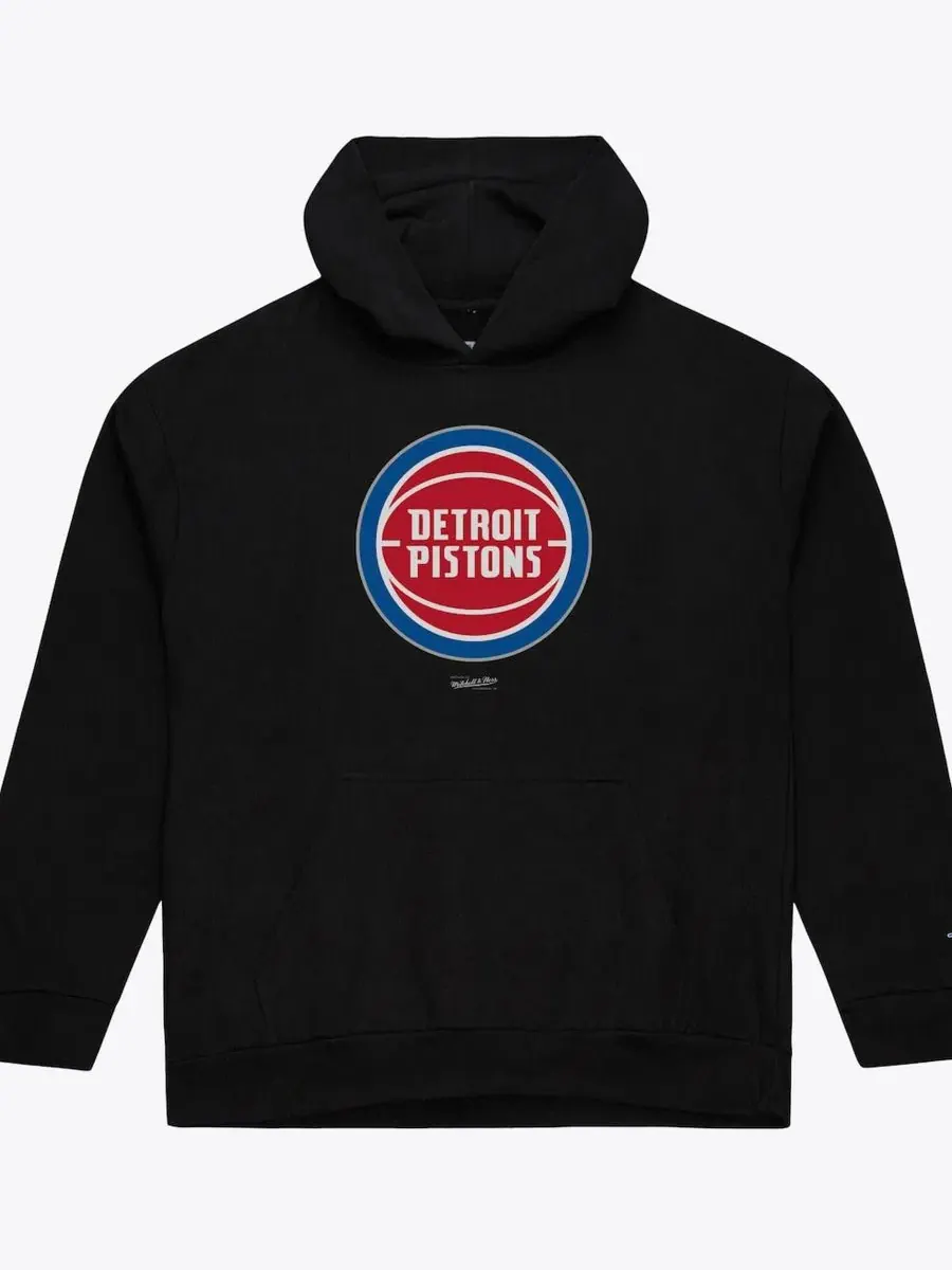 Худи с капюшоном Detroit Pistons Basic Fleece Mitchell & Ness — изображение 1 из 2, черный