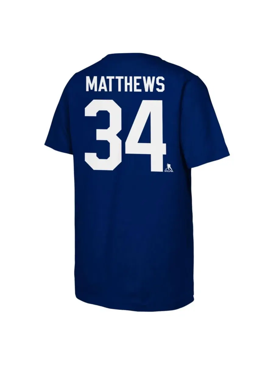Футболка с длинным рукавом с принтом Auston Matthews Outerstuff — изображение 2 из 3, синий