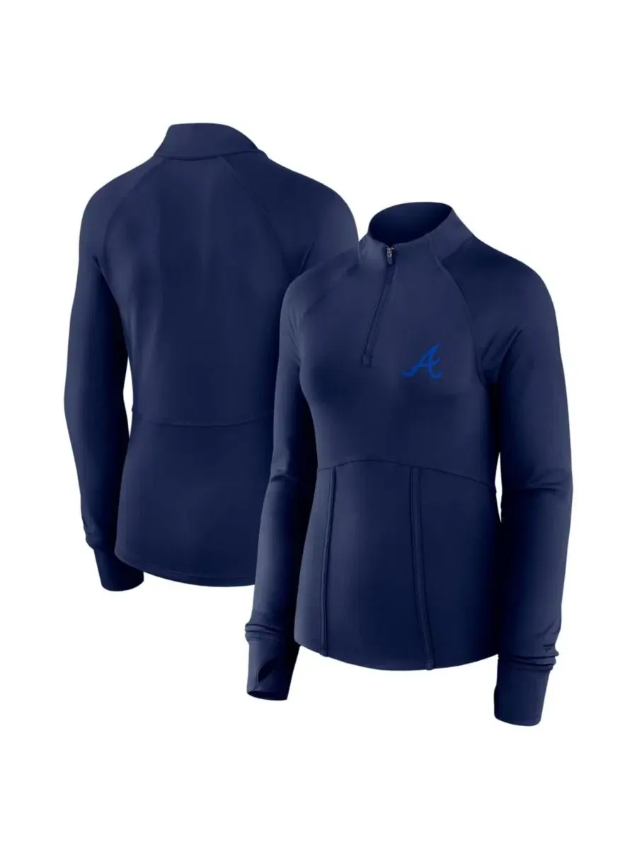 Женская толстовка с четверть-застежкой Elements Raglan Tri-Blend Fanatics — изображение 1 из 5, темно-синий