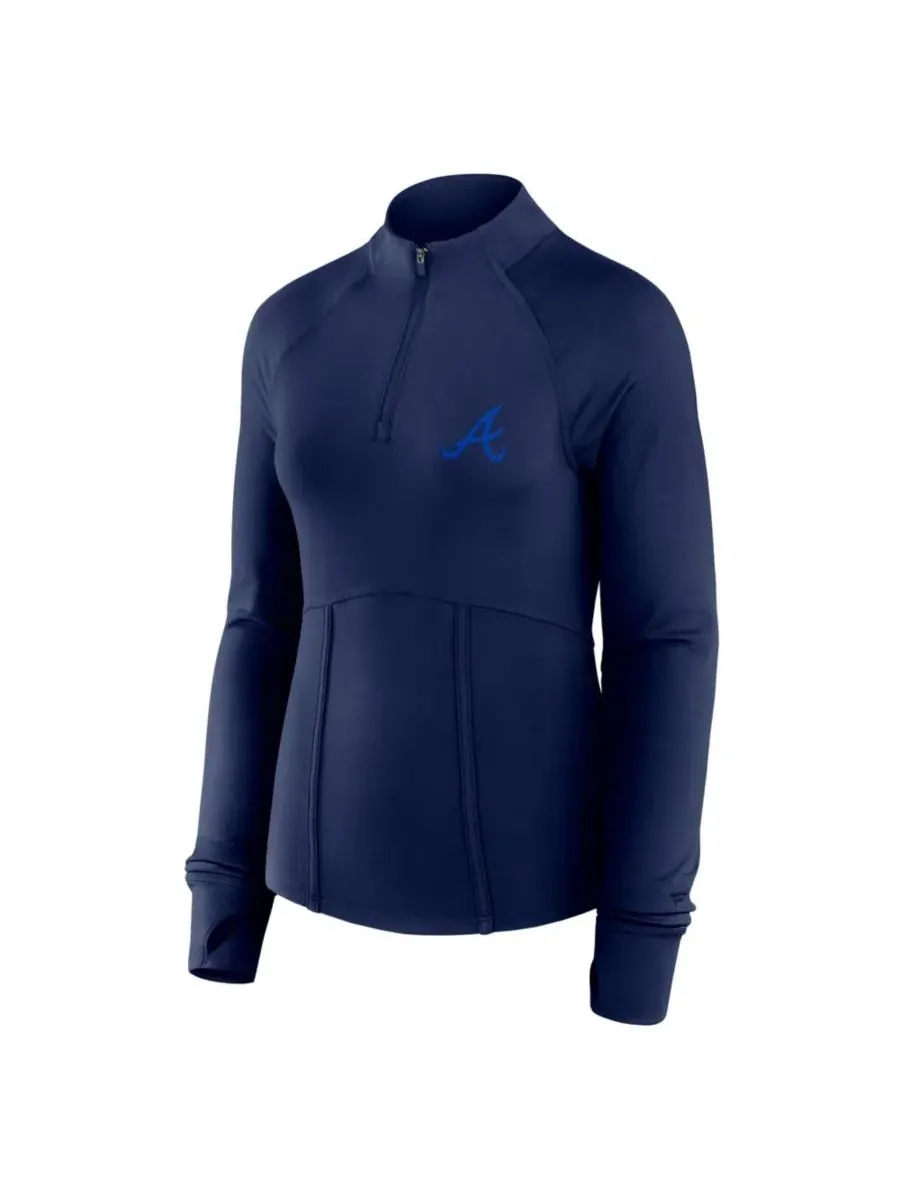 Женская толстовка с четверть-застежкой Elements Raglan Tri-Blend Fanatics — изображение 2 из 5, темно-синий