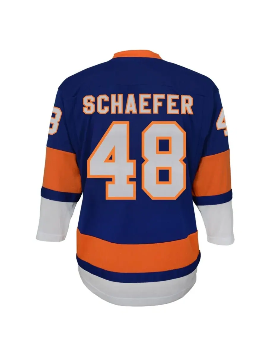 Детская футболка с длинным рукавом Matthew Schaefer New York Islanders Outerstuff — изображение 2 из 3, синий
